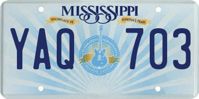 MS license plate YAQ703