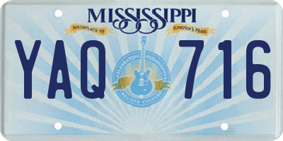 MS license plate YAQ716
