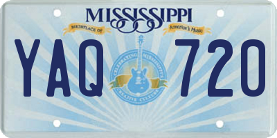 MS license plate YAQ720