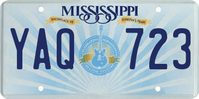 MS license plate YAQ723