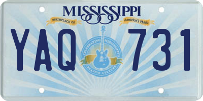MS license plate YAQ731