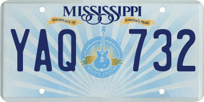 MS license plate YAQ732