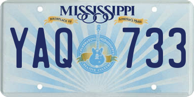 MS license plate YAQ733