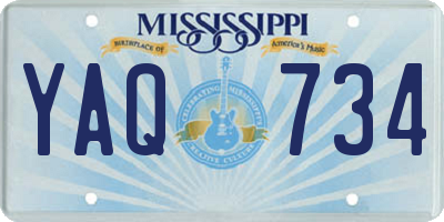 MS license plate YAQ734