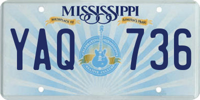 MS license plate YAQ736