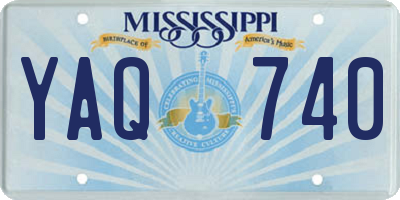 MS license plate YAQ740