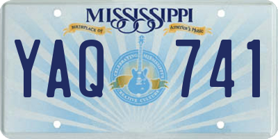 MS license plate YAQ741