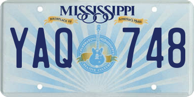 MS license plate YAQ748