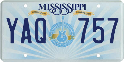 MS license plate YAQ757