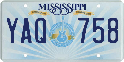 MS license plate YAQ758