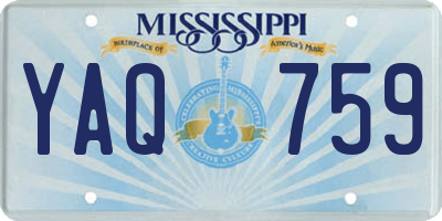 MS license plate YAQ759