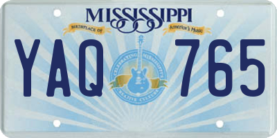 MS license plate YAQ765