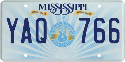 MS license plate YAQ766
