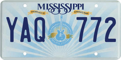 MS license plate YAQ772