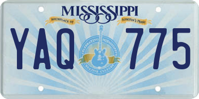 MS license plate YAQ775