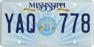 MS license plate YAQ778