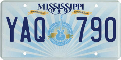 MS license plate YAQ790