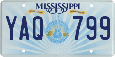 MS license plate YAQ799