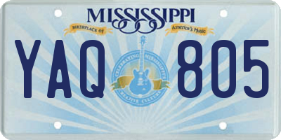 MS license plate YAQ805