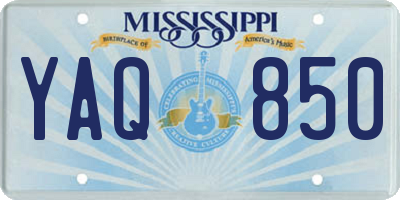 MS license plate YAQ850