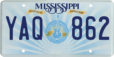 MS license plate YAQ862
