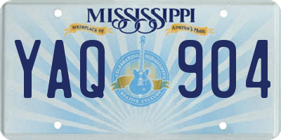 MS license plate YAQ904
