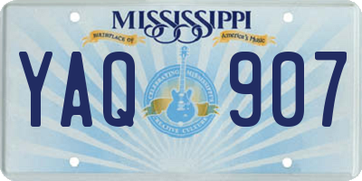 MS license plate YAQ907
