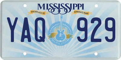 MS license plate YAQ929