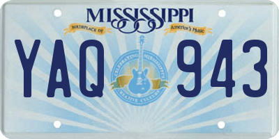MS license plate YAQ943