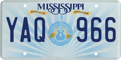 MS license plate YAQ966