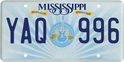 MS license plate YAQ996