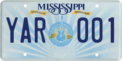 MS license plate YAR001