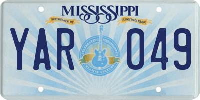 MS license plate YAR049