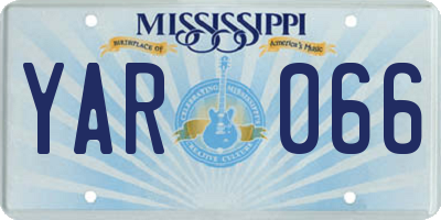 MS license plate YAR066