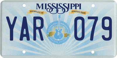 MS license plate YAR079