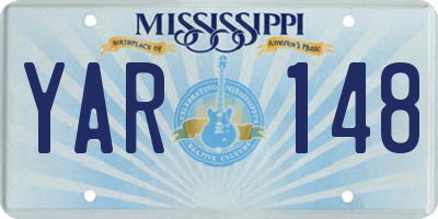 MS license plate YAR148