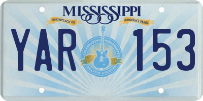 MS license plate YAR153