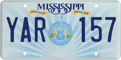 MS license plate YAR157