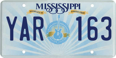 MS license plate YAR163