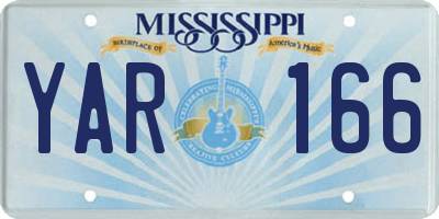 MS license plate YAR166