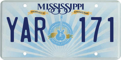 MS license plate YAR171