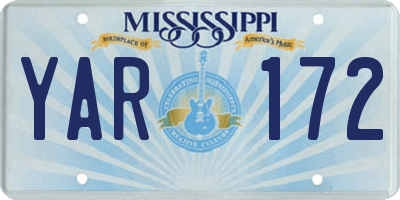 MS license plate YAR172