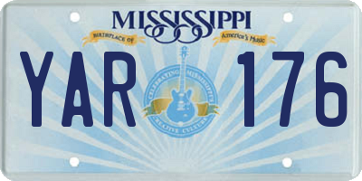 MS license plate YAR176