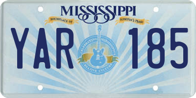 MS license plate YAR185