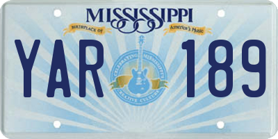 MS license plate YAR189
