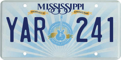 MS license plate YAR241