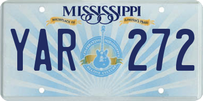MS license plate YAR272