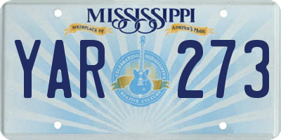 MS license plate YAR273
