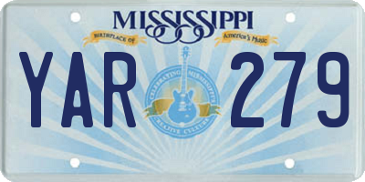 MS license plate YAR279