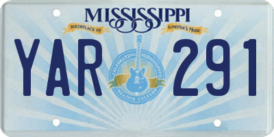 MS license plate YAR291